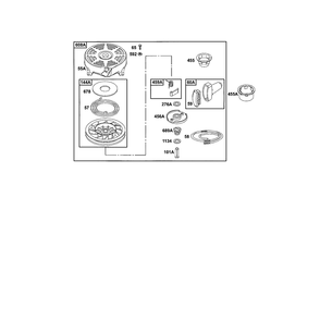 Housing, Rewind Starter Diagram and Parts List for 12C800TO12C899  Briggs and Stratton Engine